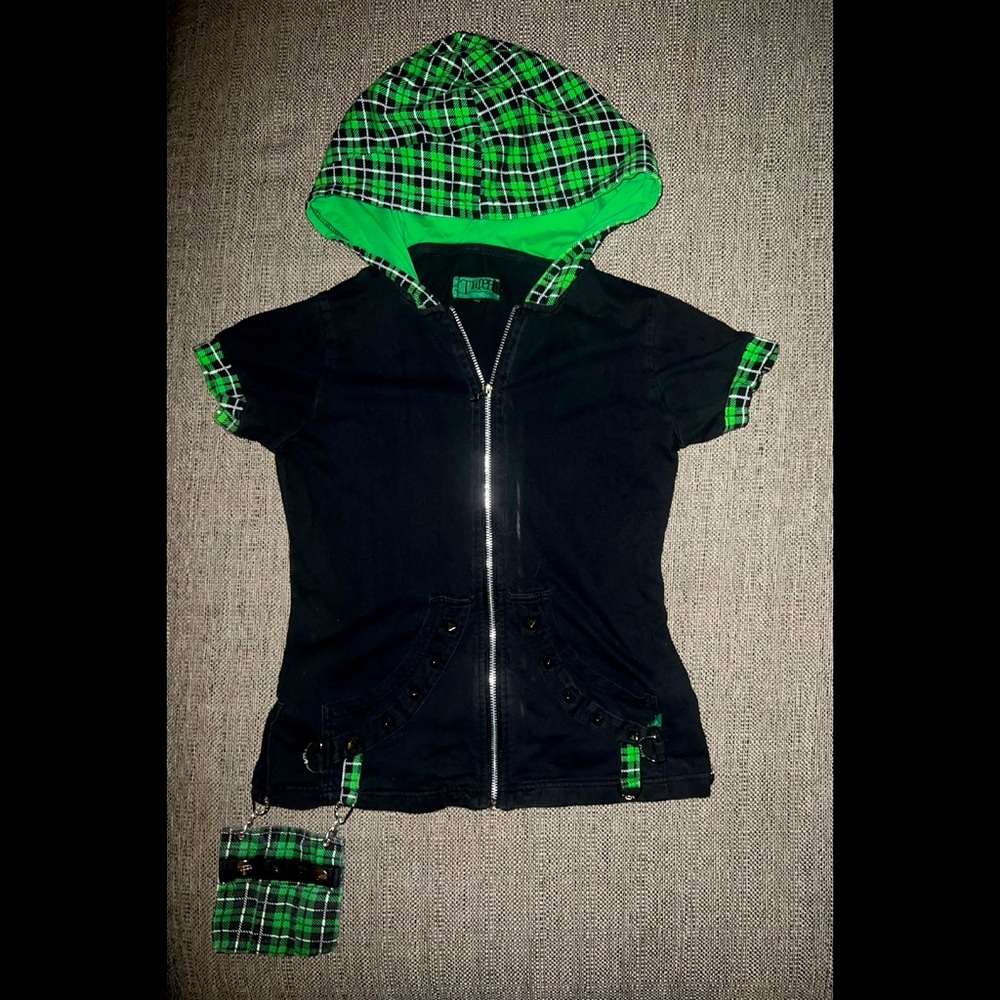 Tripp NYC✖️Green Plaid Hoodie💚